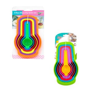 Paquete con 6 cucharas medidoras de plástico, variedad de colores / gh6203 / kj-202 / xr-2047
