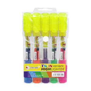 Paquete de 5 marcatextos duhu o sichao twin con doble punta neón, variedad de colores / dh-802 / ar462 / c35 / xd19-46