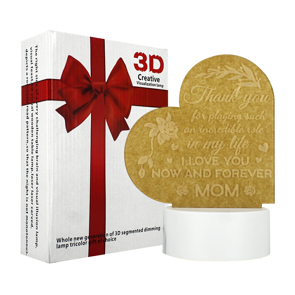 ≫ Lámpara ilustrada 3D personalizada ❤️ - Transparent Gift