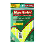 Paquete de 7 planillas con 150 mini etiquetas adhesivas navitek color amarillo fluorescente 8x20mm / 529675