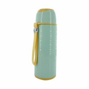 Termo liso con cubierta de plástico y agarradera de tela, variedad de colores / meo-695