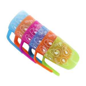 Kit 6 tazas vasos de plástico con diseño infantil, variedad de colores / meo-708