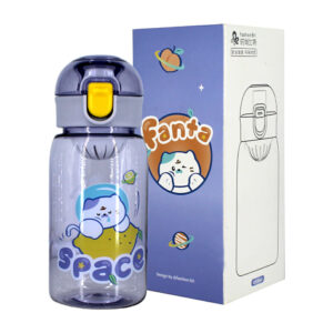 Botella de plástico con diseño de space cat, 450ml, variedad de colores / fb-5377
