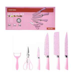 Set de 4 cuchillos, pelador y tijeras, variedad de colores / evdrtverh / 1365 / 654481