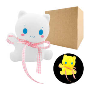 Figura lámpara decorativa en forma de oso con luz led cálida y listón, 9cm / lu8837 / X008