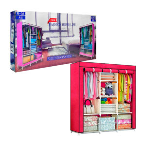 Organizador armario cubierto fashion home life con doble tubo y 6 compartimentos para ropa, 105x45x165, variedad de diseños / 88206 / v2-r-08