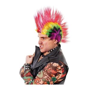 Peluca con estilo de mohicana punk multicolor arcoíris / b1-0823-511