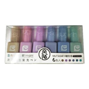 Paquete 6 marcatextos con diseño de esmaltes, variedad de colores / fm-6602a / fm-6602b