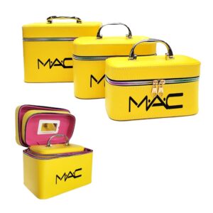 Juego de 3 cosmetiqueras mac con espejo y cierre multicolor, variedad de colores / 013
