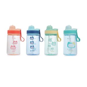 Botella intaltil de plástico con capacidad de 390ml + diseño de gatito, variedad de colores / fb-5317