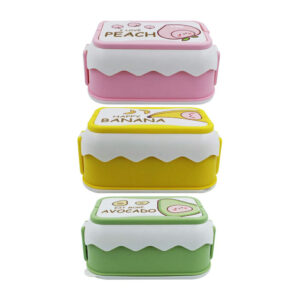 Juego de 3 tuppers rectangulares + cubiertos, variedad de colores / jl-6363