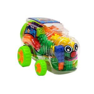 Juguete, bloques de construcción, 47pzas + bote con diseño de tren / happy time jm-134