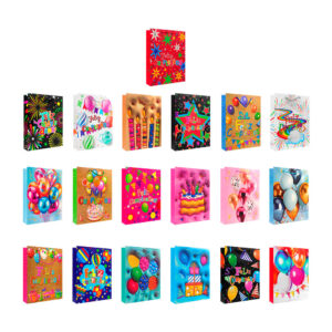 1pza Bolsa de regalo mediana 26x10x32cm, variedad de diseños / sh802 / 712214 / 855010 / wb-799 / wb-768 / LPD-5119M / bt-2303-m / bt-2773-m / 410104