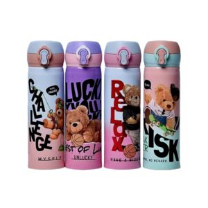 Termo vacuum flask de acero inoxidable con diseño de oso, 500ml, variedad de colores / lu6224 / X190