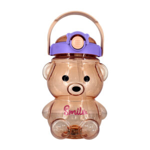 Botella translúcida personalizable con forma de oso + luces led, 1000ml, variedad de colores / lq086