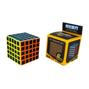 Cubo Rubik cuadrado 5x5x5 de fibra de carbono con colores neón qy speed cube / qy3004