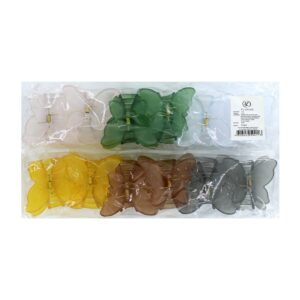 1pza Pinza de plástico en forma de mariposa para el cabello 5.5cm, variedad de colores / y-10-6
