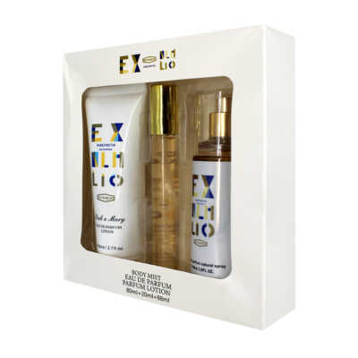Caja con 3 lociones para el cuerpo en perfume, crema y agua de 80, 20 y 88ml, ex nlhlio / 2266-16