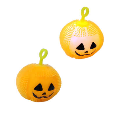 1pza Juguete antiestrés de silicona colgante en forma de calabaza de Halloween con luz led / yong-635