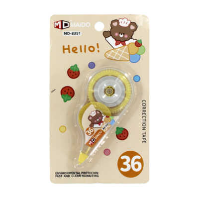 1pza Corrector en cinta con diseño kawaii, variedad de colores / maido md-8351