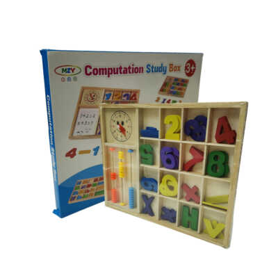 Juguete didáctico de madera para niños con números, signos matemáticos, ábaco y reloj de colores / zj-0993