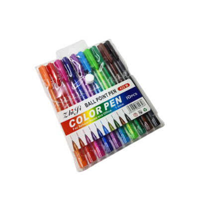 Blíster con 10 plumas bolígrafos de colores con punta de 1.0mm / color pen 432m