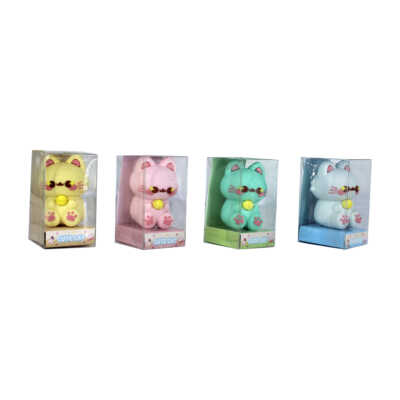 1pza Sacapuntas con diseño de gato kawaii, variedad de colores / weibo wb-71028