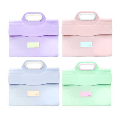 Folder/organizador de plástico en forma de maletín con agarradera y 12 compartimentos vende, variedad de colores / 9333