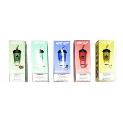 Vape cigarro electrónico wgd mini cup versión de 5,000 pufs con 3.5% de nicotina, variedad de sabores