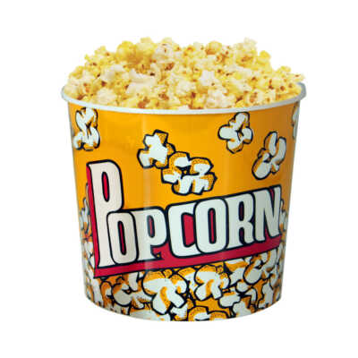 Recipiente de plástico reutilizable para palomitas grande con estampado de pop corn / t101-49we