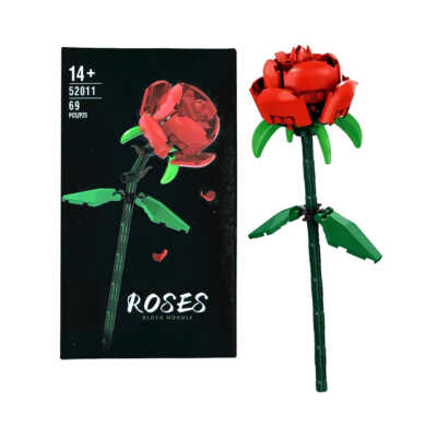 Juguete armable de mini bloques con 69 pzs con diseño de rosa, variedad de colores / 52016