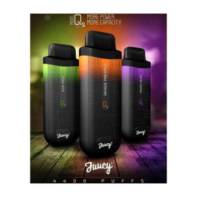 Vape / cigarro electrónico recargable de 4400 puffs con 12ml y 5% de nicotina / juucy / model qs, variedad de sabores / cig. juicy. Qs