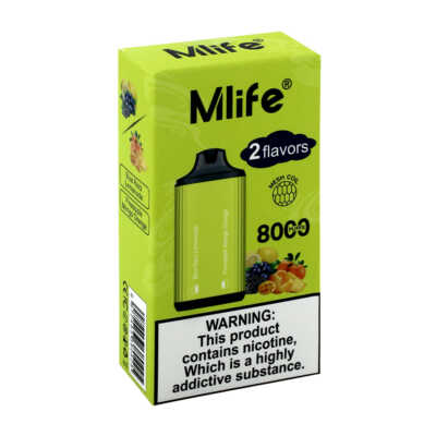 Vape / cigarro electrónico recargable de 8000 puffs con 2 sabores, 8ml de cada sabor y 5% de nicotina / mlife, variedad de sabores / cig. mlife.8000