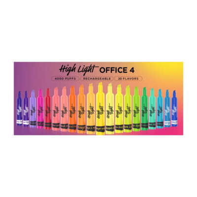 Cigarro electrónico recargable de 4000 puffs con 10ml y 5% de nicotina / high light / office4, variedad de sabores / cig. office4