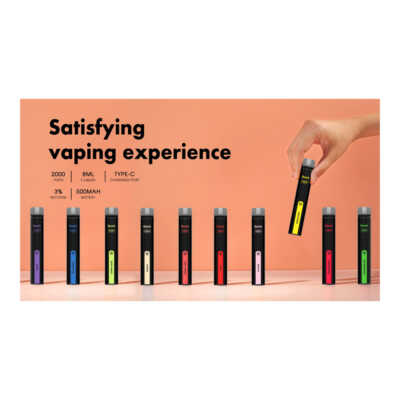 Cigarro electrónico recargable con 2000 puffs de 8ml y 5% nicotina / vookbar / quick, variedad de sabores / cig. quick