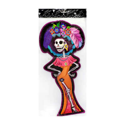 1pza Adorno móvil para decoración de día de muertos con diseño de calavera 50cm, variedad de modelos / lin-71-1