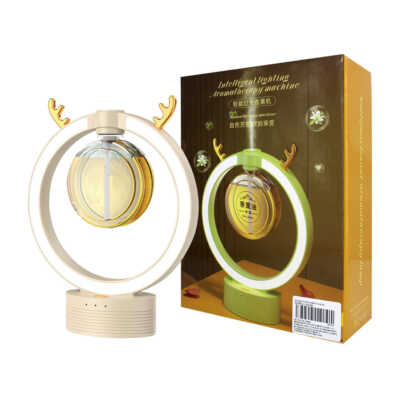 Humidificador circular con aro de luz led y orejas, variedad de colores, 15.9x6.3x21.6cm, 60ml / aromatherapy machine jsq419