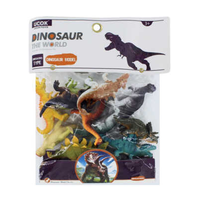 Paquete 12 mini dinosaurios de colores, variedad de modelos / dinosaur the world kl-208