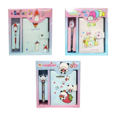 Libreta con broche de imán con diseño de animalitos kawaii + pluma, variedad de modelos / sh361