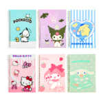 1pza Cuaderno libreta mediana con doble espiral, hojas de raya y diseño personajes de Hello Kitty, variedad de modelos / hs-205 / dm-2158-30 / afjh-0016 / xqb-a5-60