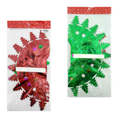 1pza Adorno colgante metálico de papel tipo foil con diseño esférico de pinos, variedad de colores / 010018