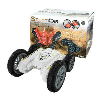 Carro a control remoto 2.4 ghz stunt car de pilas con batería de litio recargable, cable usb, música y sonidos giro de 360°, variedad de colores / 089a