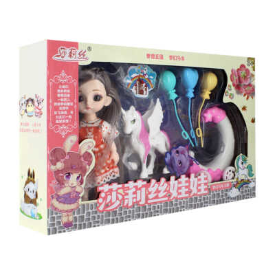 Muñeca pequeña con carruaje de unicornio / 636-53