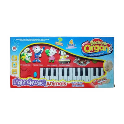Piano órgano interactivo de pilas con luz y música 4 modos musicales, variedad de colores / 6928