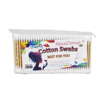 Paquete grande de cotonetes max dona con bastoncillos de madera / t580 / cotton swabs