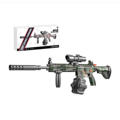 Pistola de juguete tipo m416 gel ball gun eléctrica de hidrogel 7-8mm con mira y accesorios diseño militar / 70ic-4
