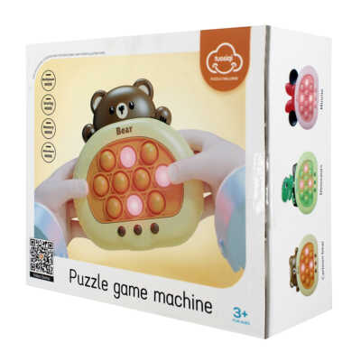 Pop-it con cubierta de plastico en forma de oso con luz, sonido y diferentes modos de juego / lp-004