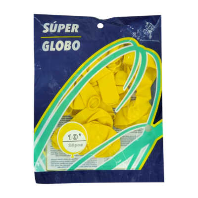 Paquete con 25 globos de látex 10 pulgadas en color liso, variedad de colores / super globo / inn-m4-006