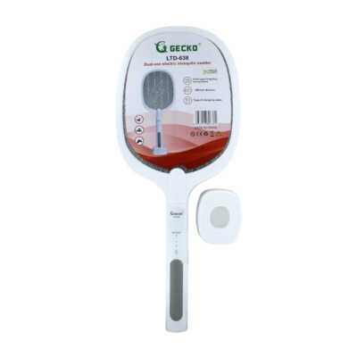 Raqueta eléctrica gecko mata mosquitos con base y cable de carga tipo c / ltd-638