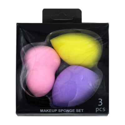 Paquete con 3 esponjas beauty blender aplicadoras de maquillaje, variedad de colores / 5090